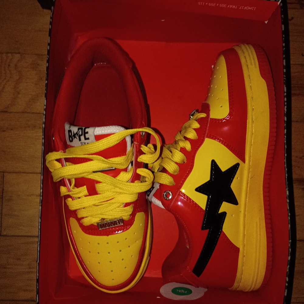 Bape Red And Yellow Sneakers